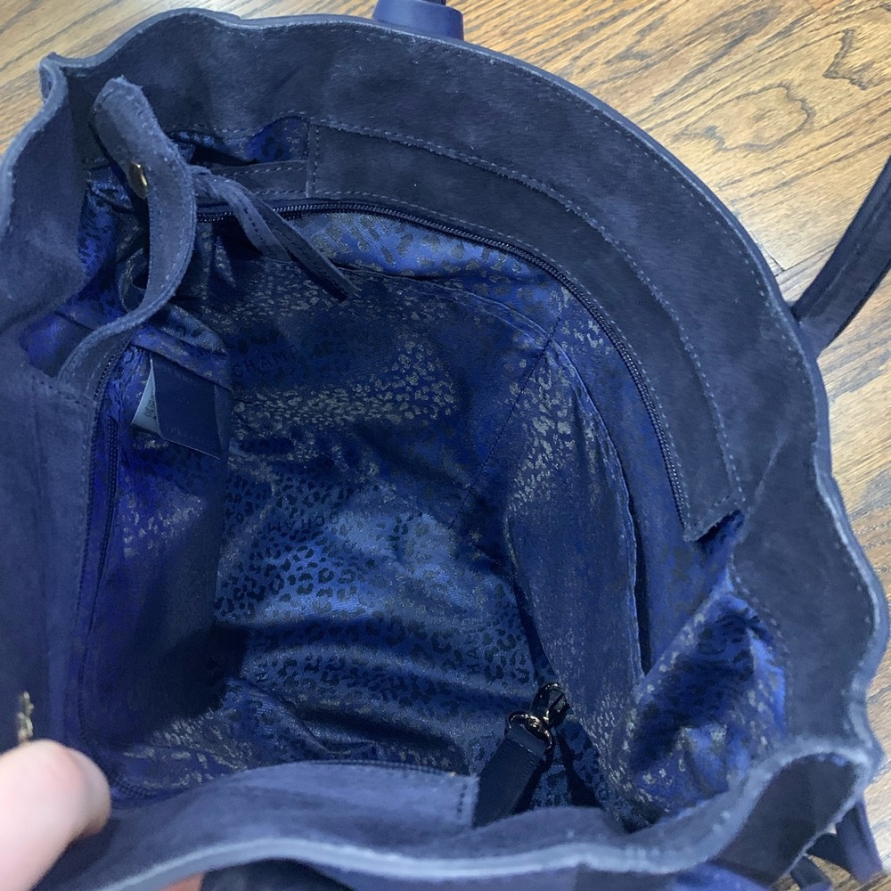 Good Condition Longchamp Penelope Fantaisie Small Tote Bag Navy Blue - Picture 10 of 16